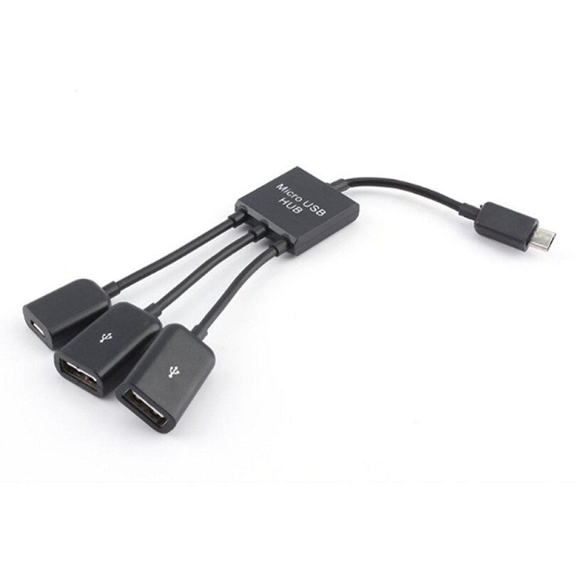 Otg 3/4 port micro usb strømopladningshub kabel spliter stik adapter til smartphone computer tablet pc datakabel: 3 port