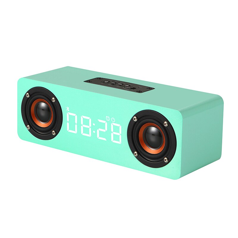 Home Theater Draadloze Bluetooth Speaker Houten Draagbare Kolom Subwoofer Met Wekker Fm Radio Tv Luidsprekers Soundbar Aux Tf: Sky blue