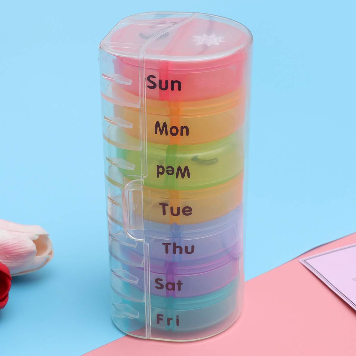 Pilulier hebdomadaire AM/PM boîte à pilules 7 jours organiseur Portable Mini pilulier 14 compartiments, boîte à médicaments résistante à l&#39;humidité