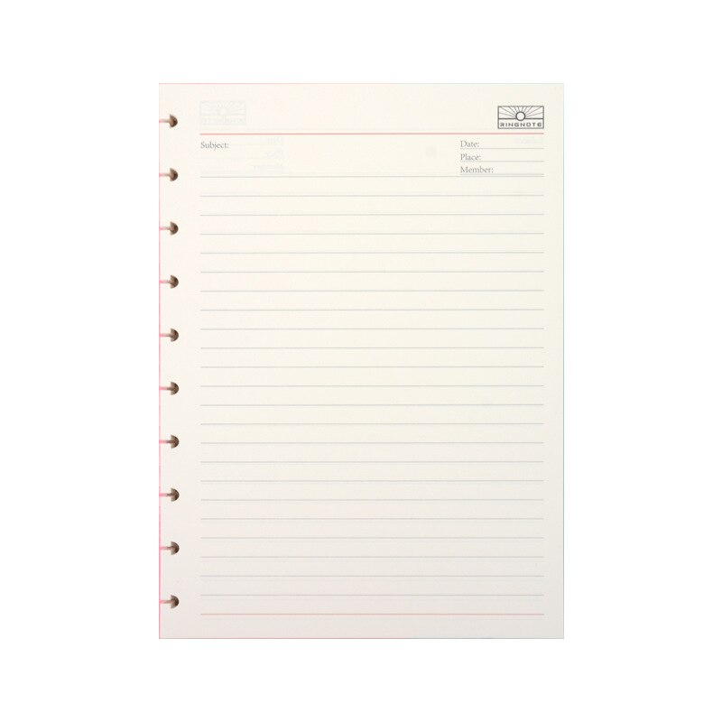 A5 Inner Page Blank/Horizontal Line/Dot Matrix/Dotted Grid Mushroom Hole Notepad Inside Page Refill Notebook Inner Refill: Horizontal A