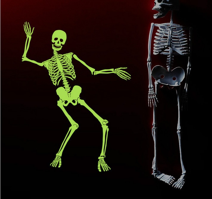 Abq9637 Nachtlampje Graceful Dance Skelet Skelet Halloween Spookhuis Bar Hoek Truc Lichtgevende Muursticker