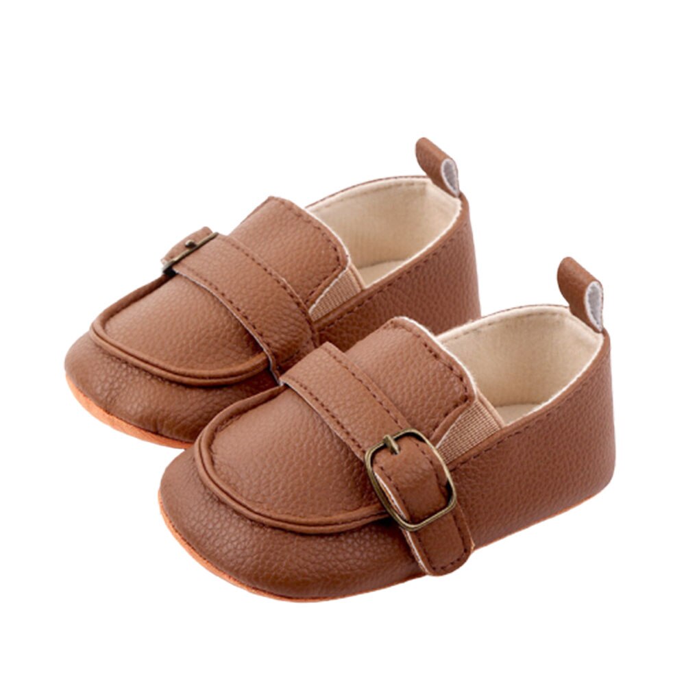 0-18m baby eerste loopstoeltjes 1 paar baby meisjes jongens schattige stevige schoenen erwten schoenen pu leren babyschoenen zachte onderkant peuter