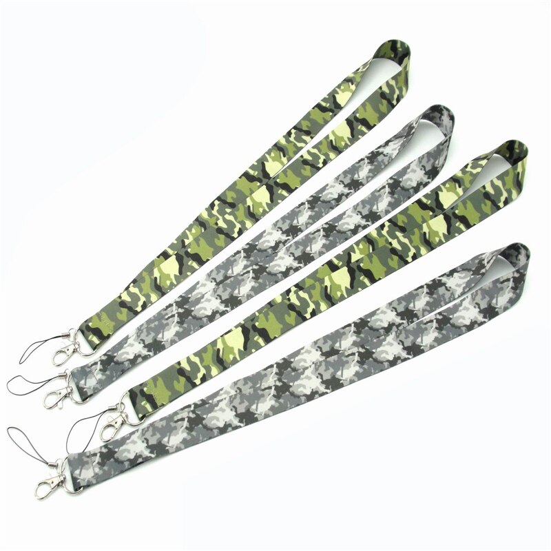 camouflage neck lanyard keychain ID card fitness mobile phone belt USB badge clip DIY sling