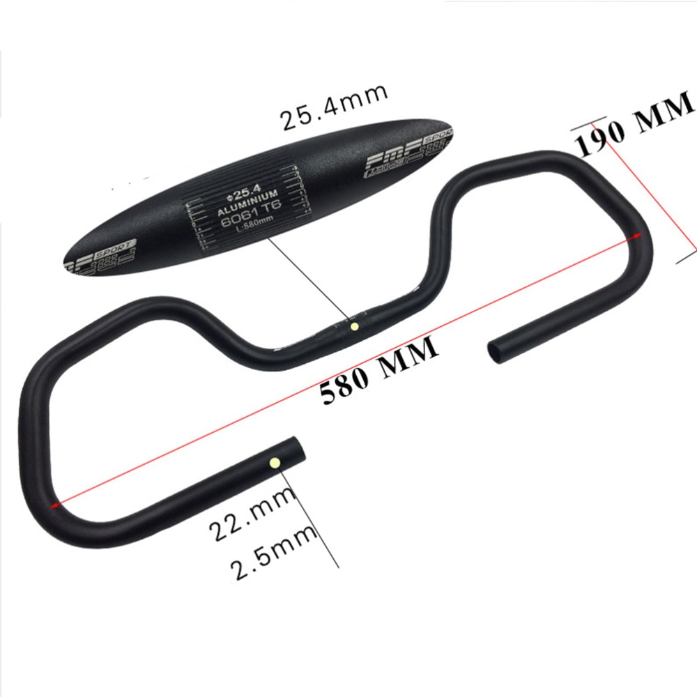 1PC Aluminium Alloy Bike Handlebar Road Bike Butterfly Handlebar Bike Bending Length Rest Handlebar Fixed Gear Special Bike Hand