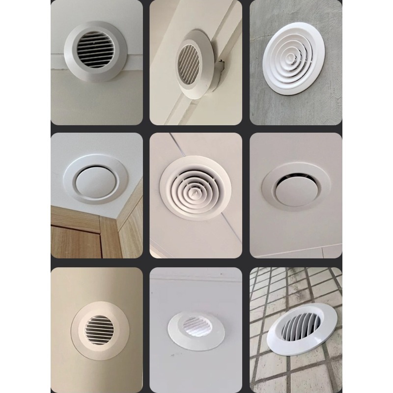 75/100mm Round Air Vent Exhaust Hood Valve Grille Diffuser Ducting Ventilation Cover Air Circulation Rotary ABS Adjustable