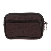 Heren dames portemonnees retro kaarthouder sleutelhanger rits wisselgeld portemonnee pu leer visitekaartjeshouder heren rits etui sac femme: Bruin