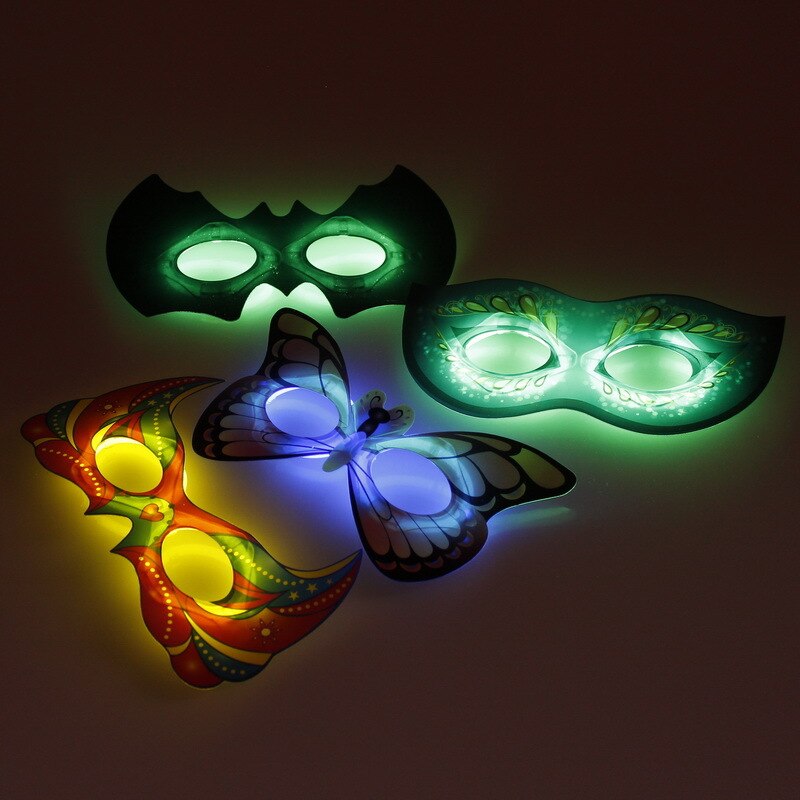 Glow Stick DIY Glowing Blue Eye Mask Prom Night Glow Mask Party Makeup Party Masquerade Christmas Halloween Toys