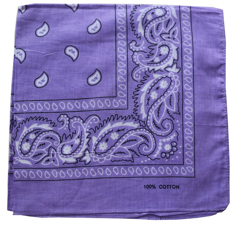 Winfox hofte hopp punk bomull svart hvit marine rød paisley bandana hodeplagg skjerf til herre dame: Lavendel