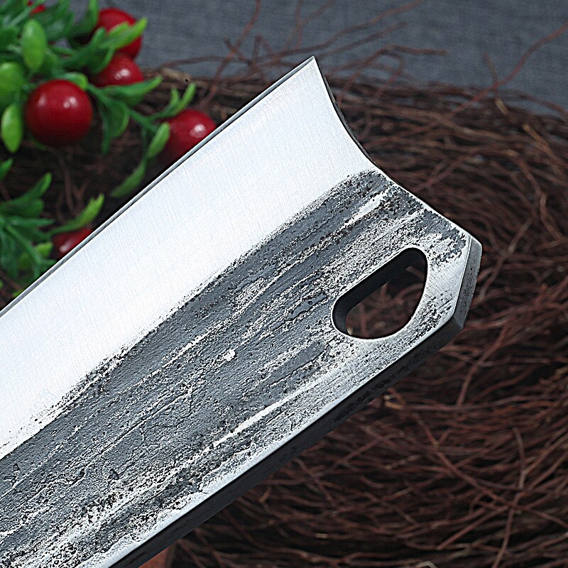 Hand Forging Bone Chopping knife Kitchen Chef Knives Cleaver Cutting with Wood Handle Chinese Meat Knife Butcher Outdoors Tools