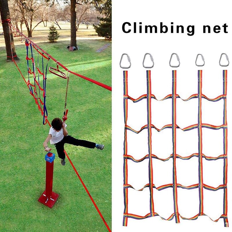 Climbing Net Outdoor Rainbow Belt Net Physical Exercise Training Net-Children's Daily Sports Competitive Play Entertainment Nets