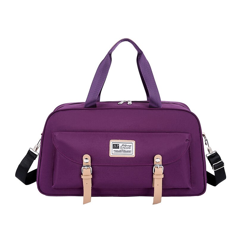 Dam resväska multifunktion resväska vattentät nylon resväska stor kapacitet axel hand fitness weekendväska  xa801wb: Lila