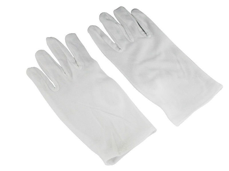 1 par de guantes de poliéster y algodón blancos de grosor medio, guantes sanitarios de laboratorio para el hogar, Herramientas de limpieza multiuso