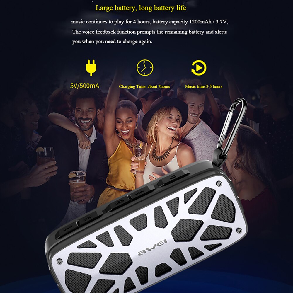 Altavoz Bluetooth estéreo de 2 canales Wei Y330 bajo profundo TWS barra de sonido inalámbrica 6W altavoz portátil exterior compatible con tarjeta TF USB