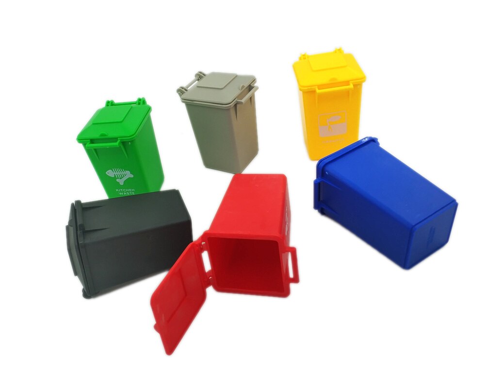 Straßenrand Müll und Recyceln Können Set Bleistift Tasse Halter Einzigen Lkw Dosen
