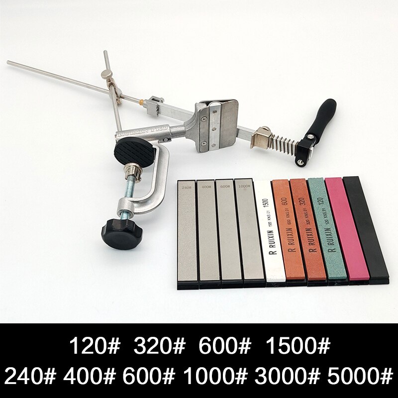ruixin Pro Knife Sharpening System full fixed angle sharpener Diamond Whetstone flip multifunction Sharpener Knife Blade: Set I