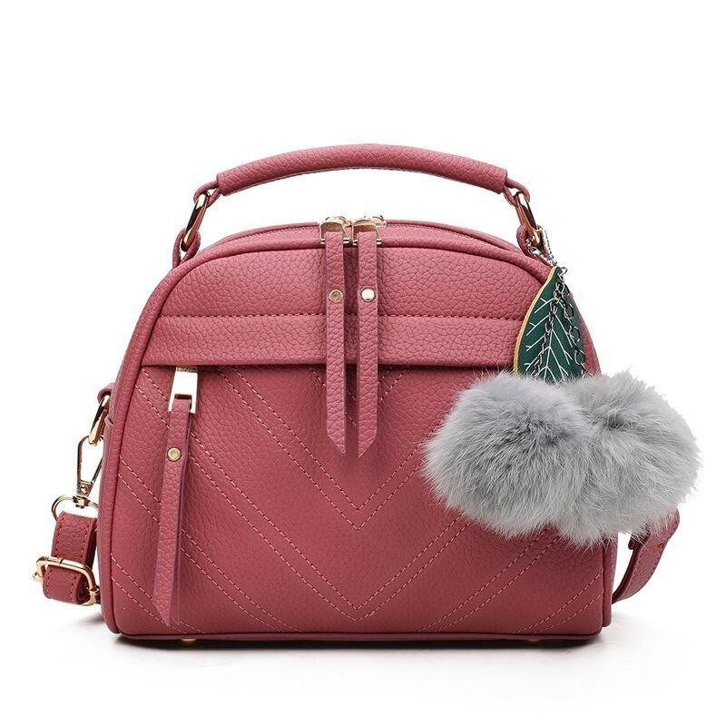 TTOU Vierkante PU Lederen Handtassen Chain Messenger Bags Met Bal Vrouwelijke Schouder Crossbody Bag Sling Bolsa Dames Partij Handtassen: Roze