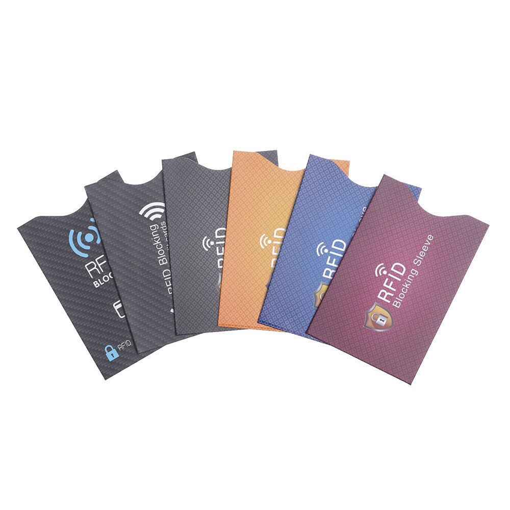 porte-monnaie Anti RFID, 5 pièces, serrure à manches, couvercles de Protection pour carte bancaire