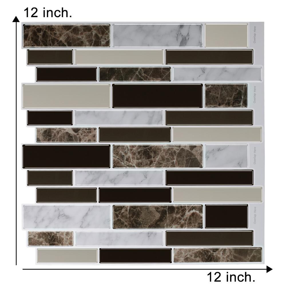 (30.5*30.5 cm) schwarz-weiß gestreifte wandaufkleber, wasserfest, selbstklebend, 3d- effekt, für cafés, dekorative blende, zum abziehen und aufkleben: T80021
