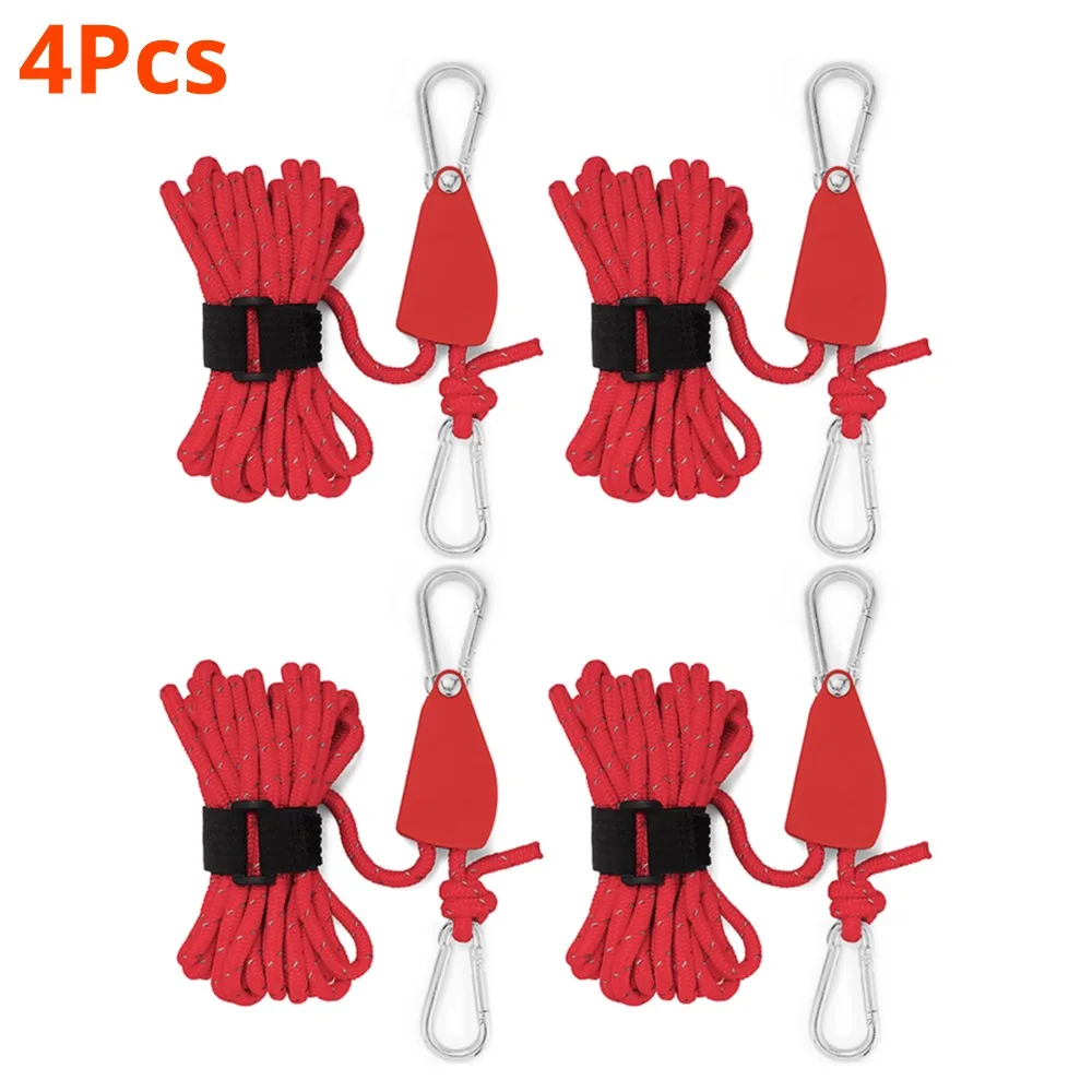 1-10 pz 4M 4MM tendicinghia da campeggio tendicinghia a cricchetto tenda da campeggio tenda da suola regolabile corda del vento gancio puleggia attrezzi da campeggio: viola