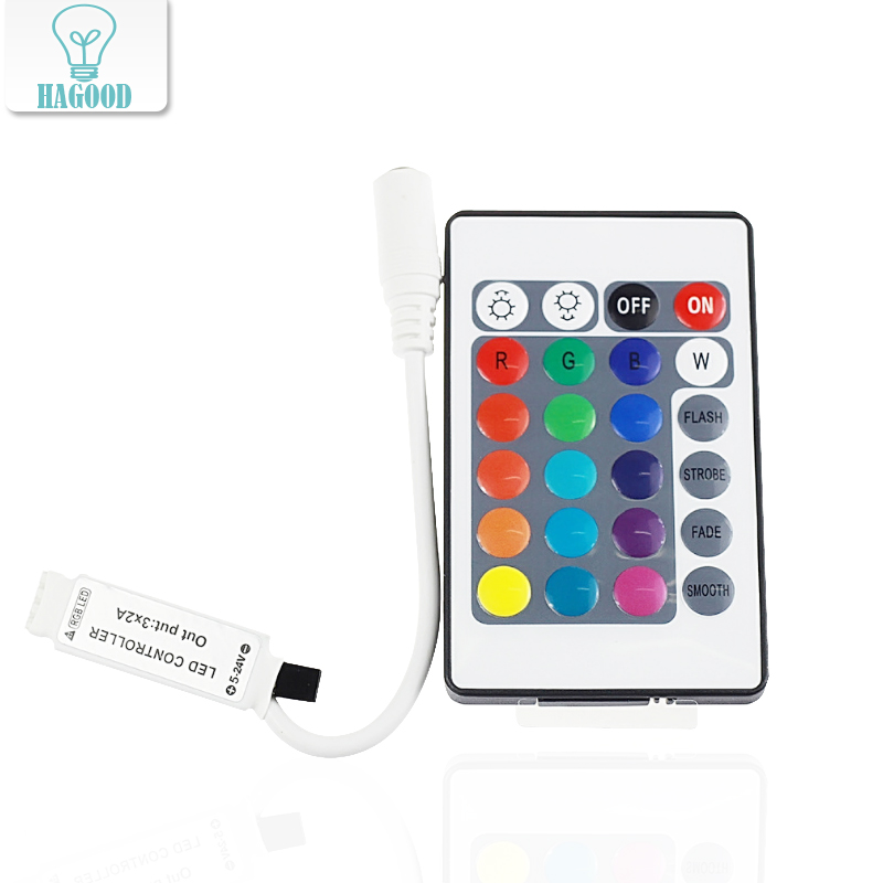 24keys receptor RGB Remote Controller With Mini Receiver LED Driver Dimmer Fit LED Controller IR receiver for led strip
