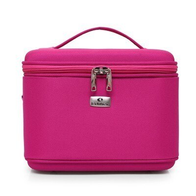 Make Up Bag Women Shoulder Cosmetic Case Female Beauty Brush Waterproof Makeup Box Toiletry Suitcases: L pink