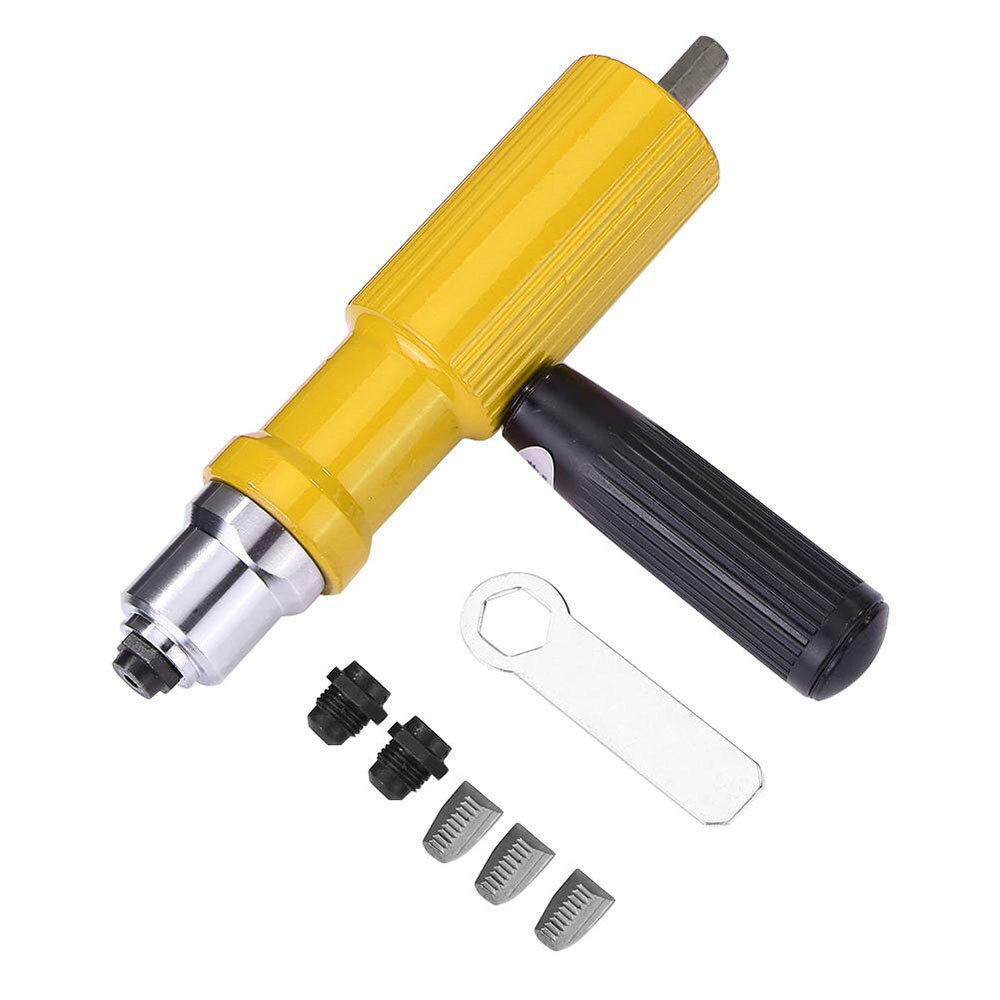 Rivet Nut Riveter Adapter Kit Electric Supplies Set Products Non-slip Cordless Insert Handheld Power Tool Accessory: Yellow