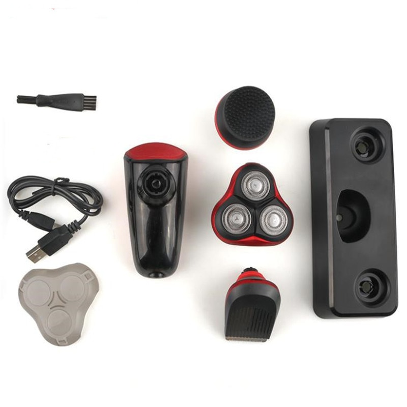 Tondeuse à barbe tête chauve électrique homme Kit de toilettage 3D rasoir crâne tondeuse coupe de cheveux à tête nue