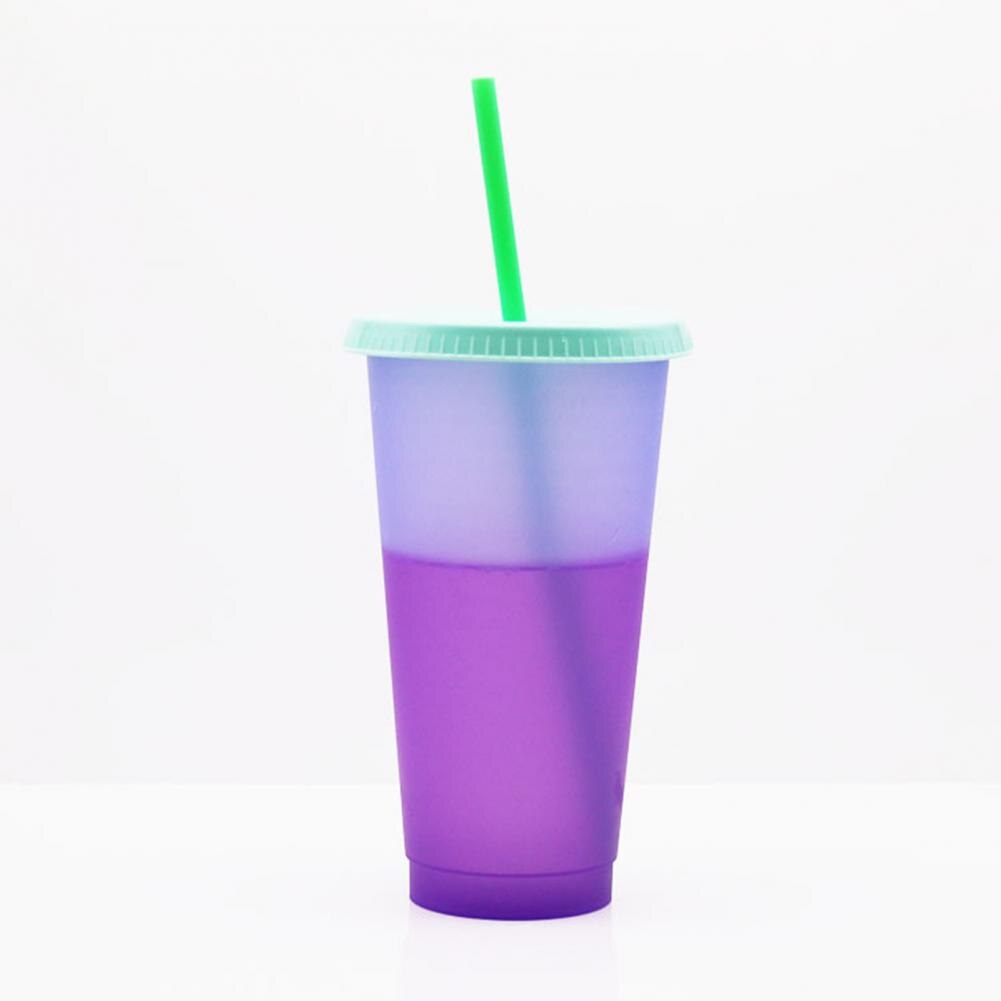 720ml Farbwechsel Flasche Kein Geruch dicht mit Deckel Stroh Ich bin Freien Saft Kaffee Verfärbung Tasse für Hause