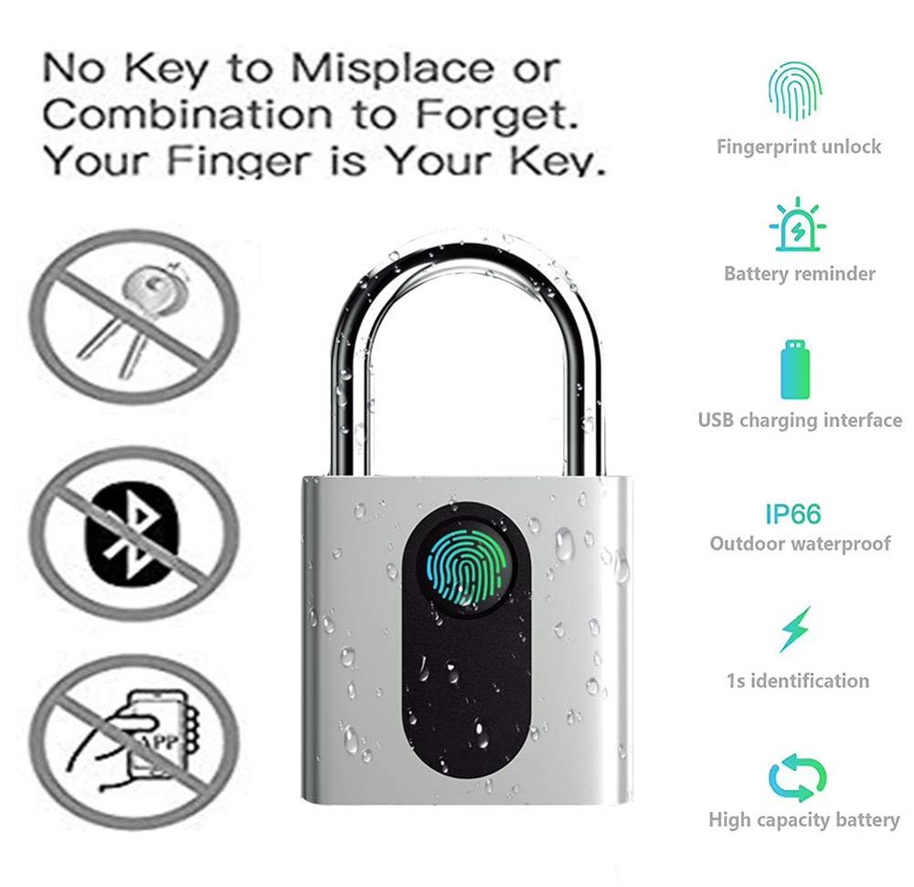 IP66 Waterproof Electronic Fingerprint Door Lock/Fingerprint Padlock