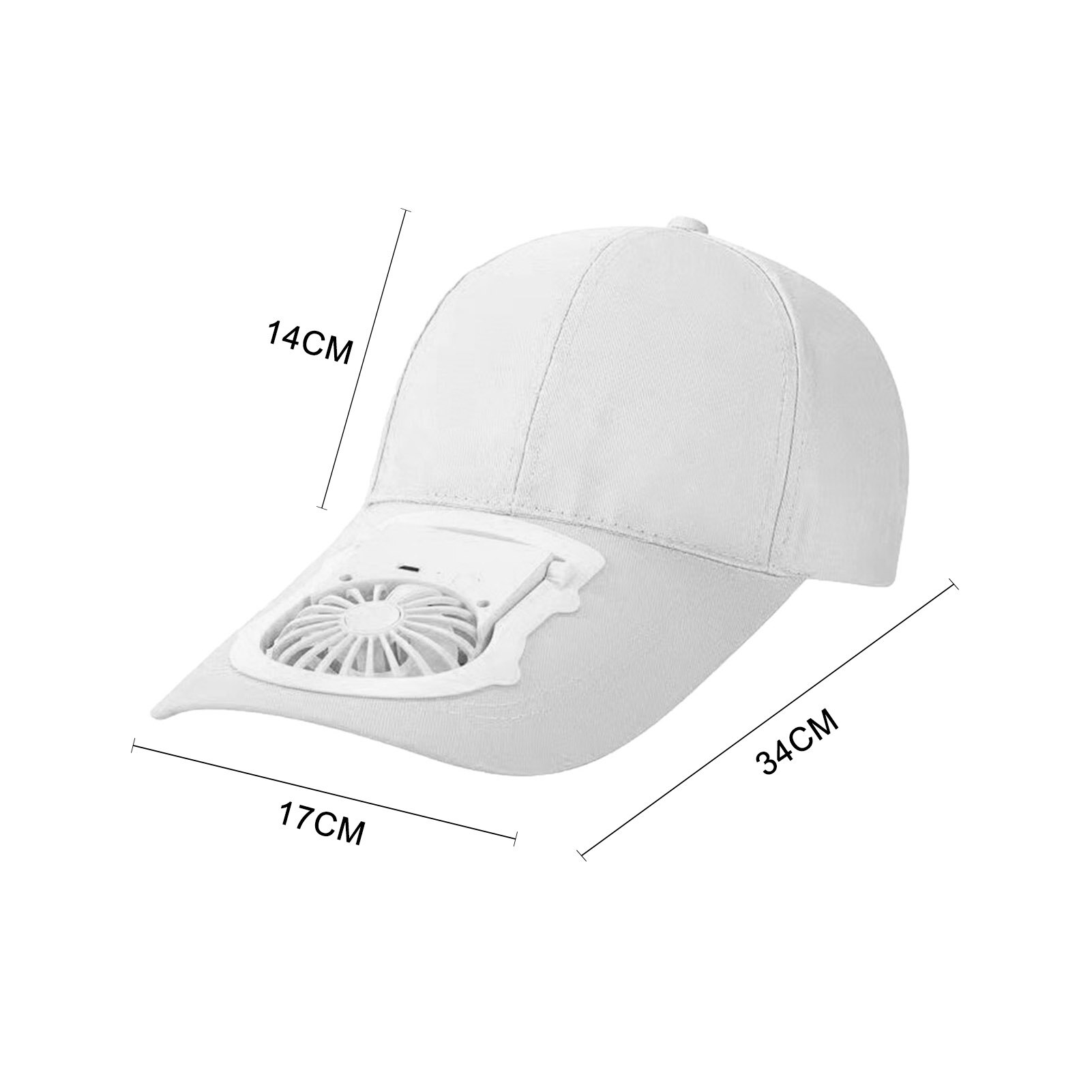 Sommerhut mit Ventilator, sonnenschutz, usb-ladefunktion, atmungsaktiver sonnenschutz, sportkappe mit 3- facher verstellmöglichkeit, Ideal zum angeln, Baseball und golfen.