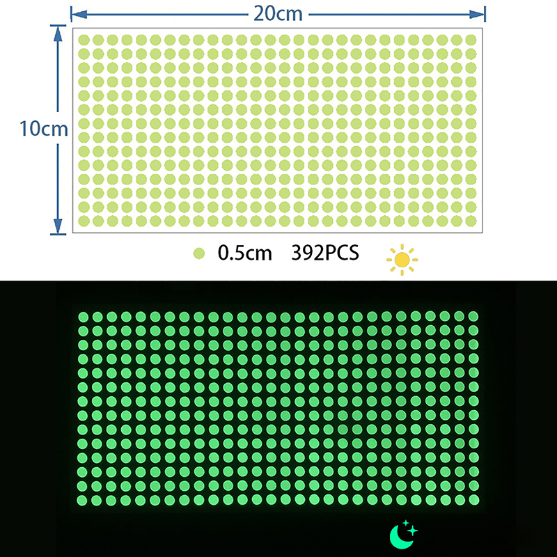 Pegatinas de pared de puntos luminosos fluorescentes para el hogar, pegatinas decorativas autoadhesivas para pared de habitación de niños, bricolaje, brillan en la oscuridad: Negro