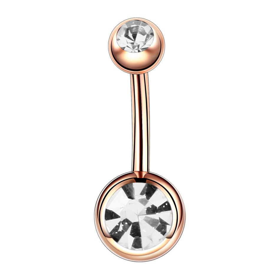 1PC Steel Piercings Ombligo 14G Navel Piercing Belly Button Piercing Nombril Rose Gold Dangle Earring Belly Barbell Body Jewelry