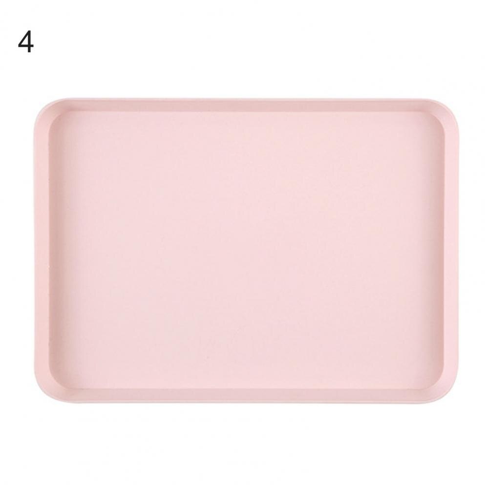 Nordic Simple Rectangular Fruit Dessert Plastic Storage Tray Kitchen Supplies Fruit Plate Restaurant Hotel Bread Pans Tray: Pink L