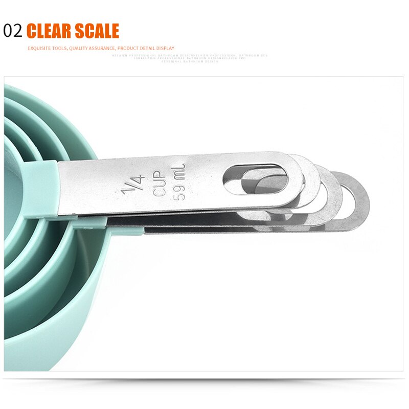 Juego de 4 Uds. De utensilios de cocina de acero inoxidable, tazas cucharas para medida, utensilios de cocina para hornear, suministros de cocina yu-home