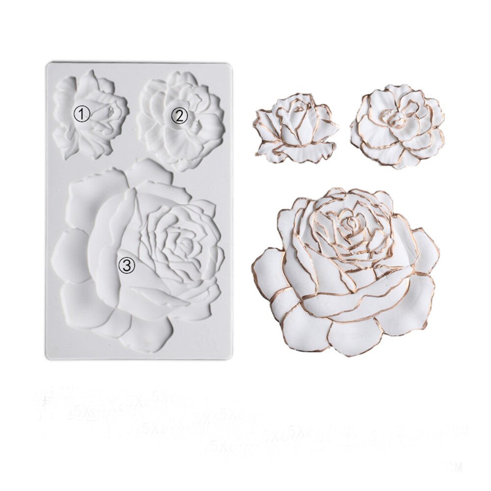 Luyou 1Pc Bloemen Hars Siliconen Cakevormen Fondant Mallen Cake Decorating Gereedschap, Gebak Keuken Bakken Accessoires FM1950