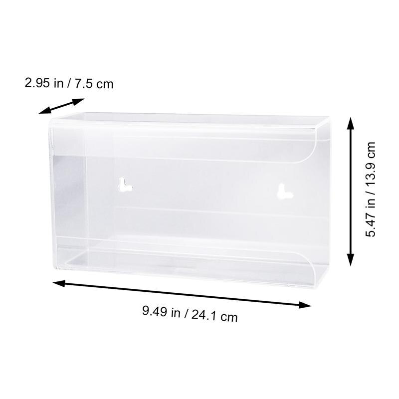 Clear Disposable Gloves Storage Box Transparent Acrylic Glove Box Wall Mounted Disposable Latex Gloves Dispenser Organizer Case