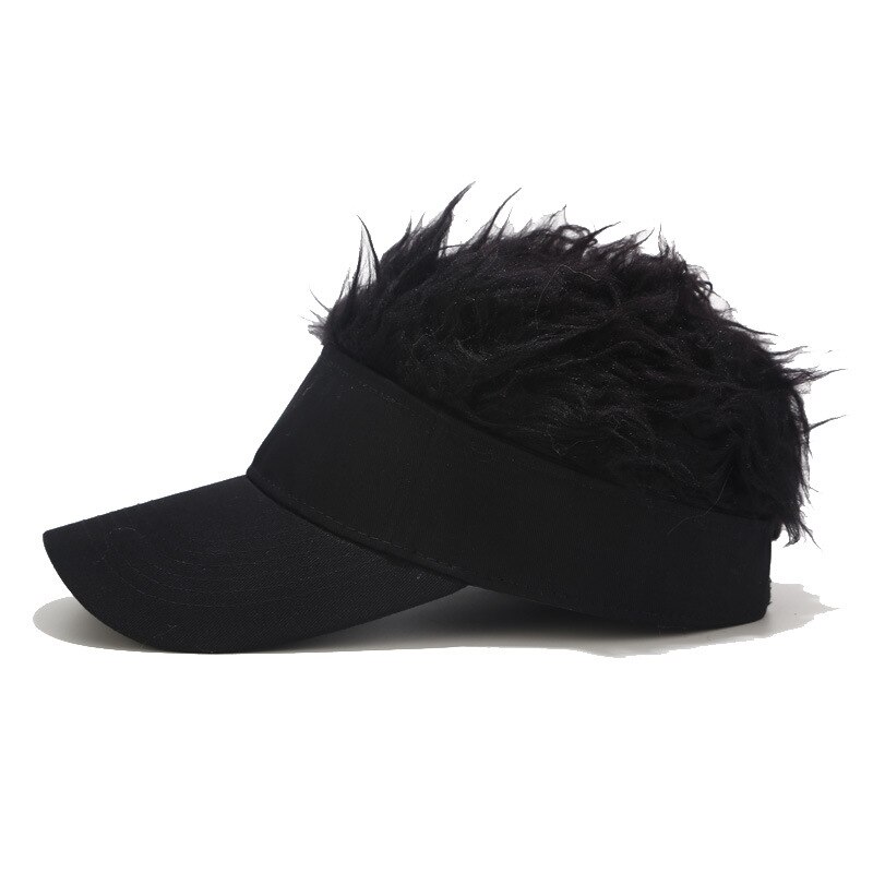 Homens peruca boné de beisebol cravado cabelos moda chapéu feminino casual ajustável ao ar livre personalidade criativa chapéus acessórios alternativos: Black