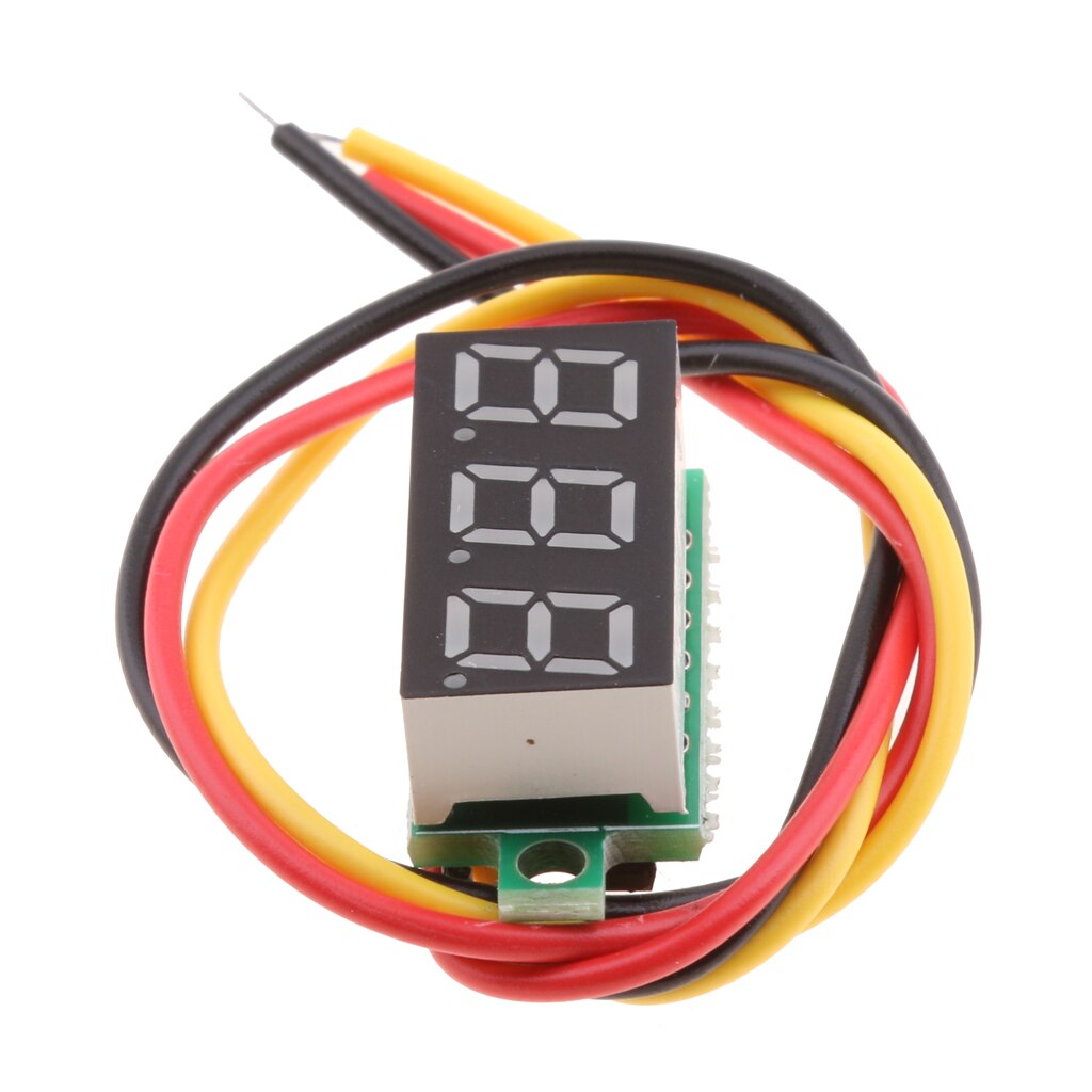 High Accuracy 3 Wire DC 0-100 Mini LED Panel Digital Display Voltage Meter Voltmeter Volt Gauge: Blue