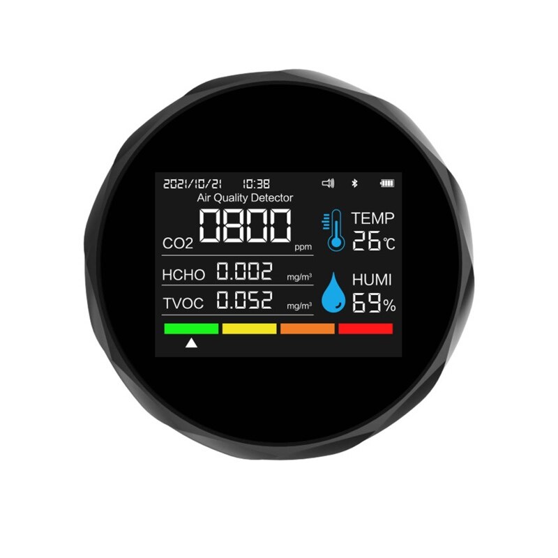 Indoor Air Pollution Detector Formaldehyde CO2 Monitor Temperature &amp; Humidity