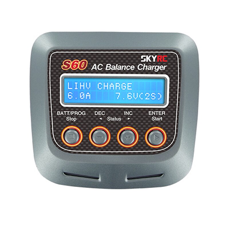 SKYRC S60 caricabatterie bilanciamento 6A 60W 10W scaricatore per LiHV LiPo Li-ion LiFe NiMH NiCD Pb batteria AGM modalità fredde
