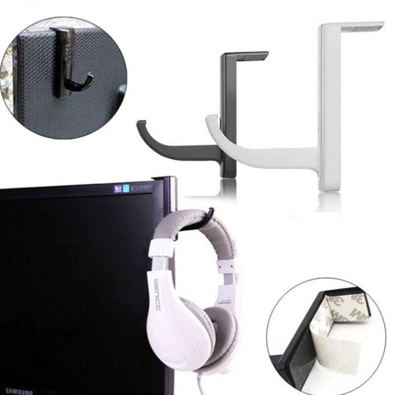 Hovedtelefonholder bøjle væg pc skærm stander holdbart hovedtelefon tilbehør headset bøjle pc skærm holder stand 2 farver