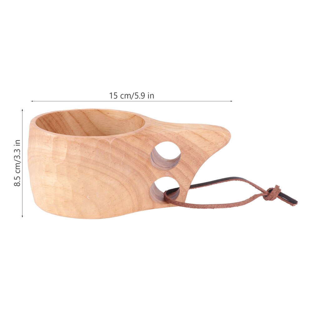 270ML de madera de caucho de taza de la taza de café de la taza para tomar agua-15x8,5x6cm (Carey taza)