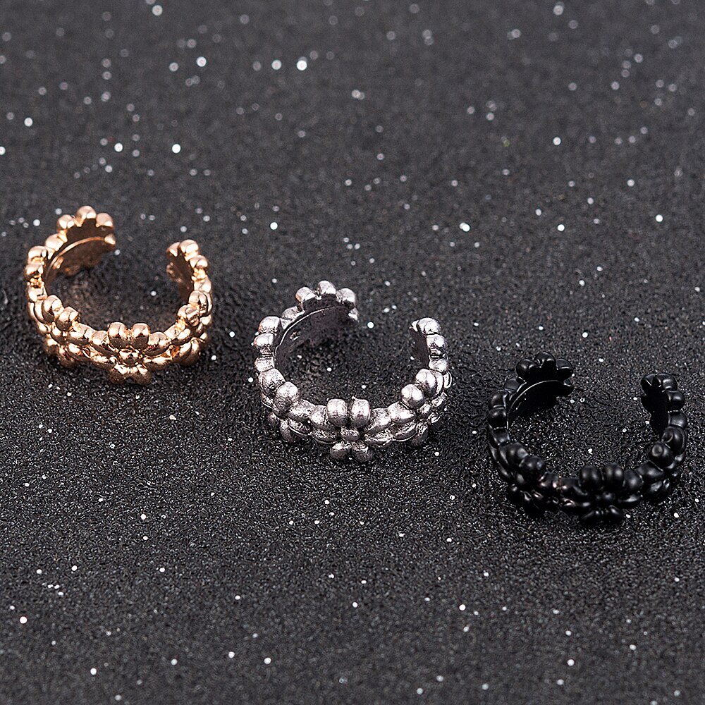Vintage Clip auf Ohrringe Einfache Daisy Ohr Manschette Nicht Durchbohrt Ohrringe Nase Ring Neue Frauen Ohrringe 3 Farbe Ohr manschette Brinco
