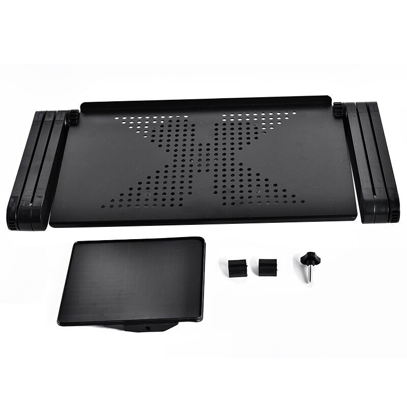 Justerbar aluminium bærbar skrivebord ergonomisk bærbar tv seng lapdesk bakke pc bordstativ notesbog bord skrivebordstativ med musemåtte