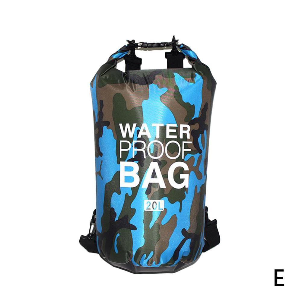 Dry Camouflage Portable Rafting Diving Outdoor Bag Sack PVC Waterproof Folding Swimming Storage Bag for River Trekking: E / 20L