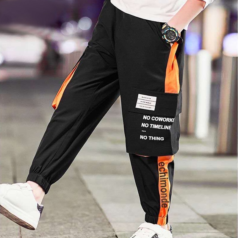 Everyin drenge bukser store drenge børne cargo bukser afslappede multi-pocket sportsbukser forår efterår teeage børn & #39 ;s lange bukser