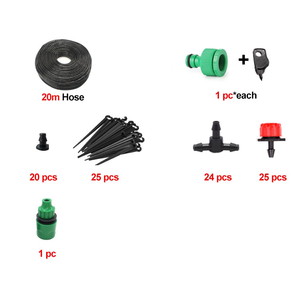 Micro Drip Irrigation System Garden Watering Hose Kit With Connectors Adjustable Drip: Yellow