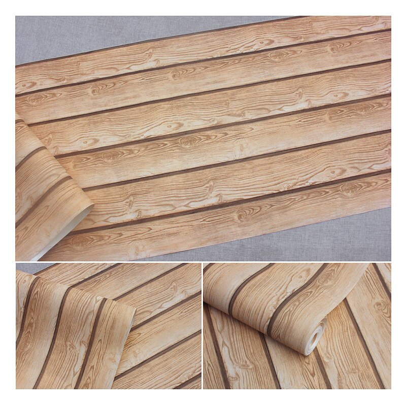 3D wood texture Chinese imitation wood grain wallpaper log color antique wood ceiling ceiling wallpaper: 29201