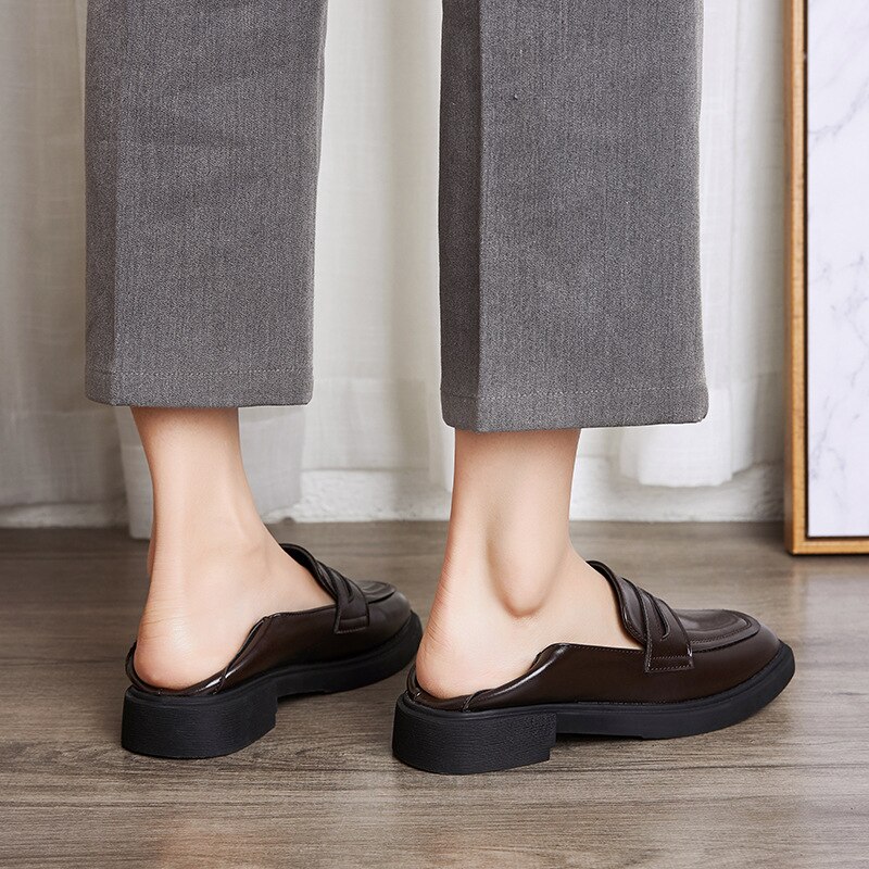 Echt Oxford Schuhe Frauen Braun Leder Wohnungen Britischen Mädchen Straße Schuhe Damen Derby Schuhe College Faulenzer Frauen Solide Mokassins
