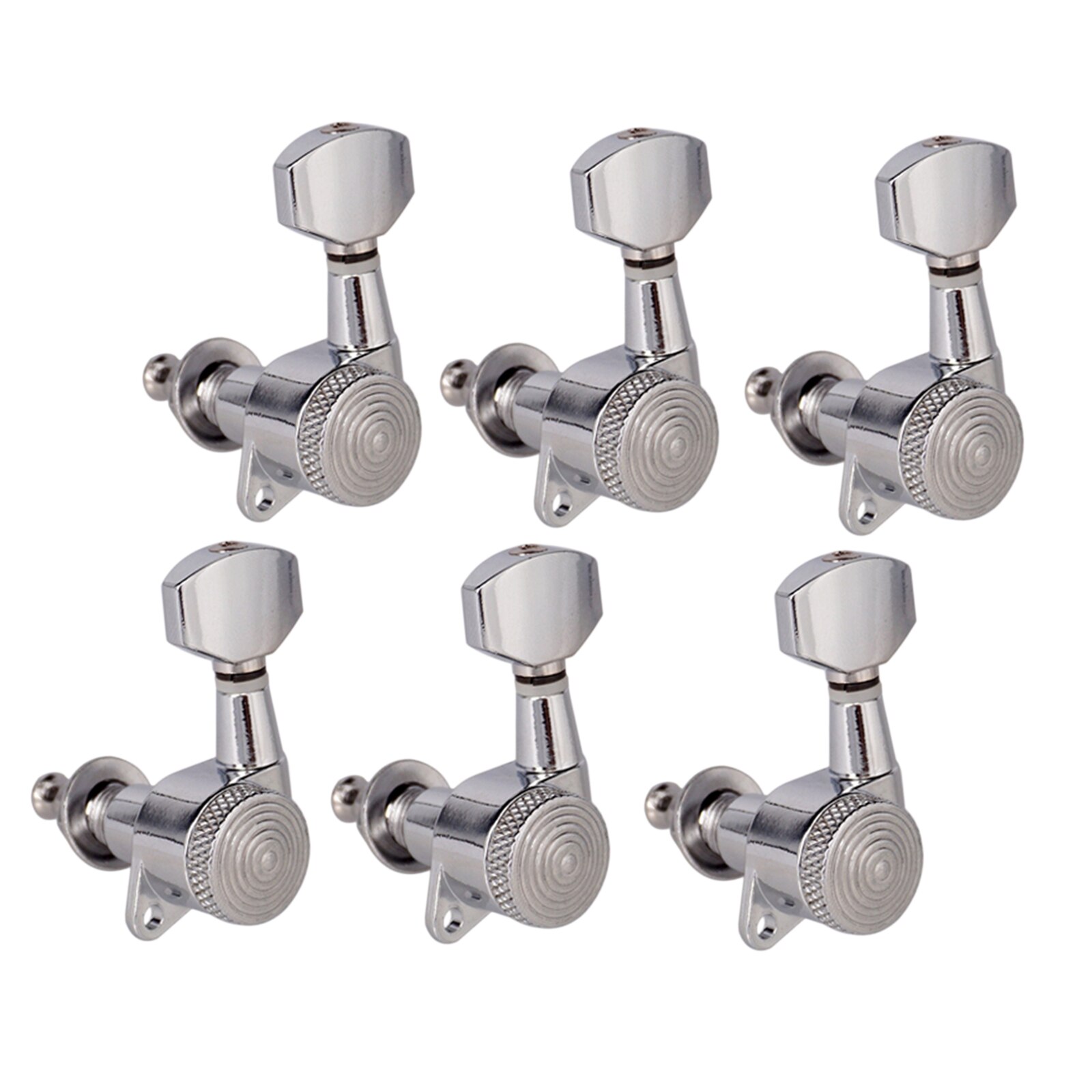 6pcs Guitar Tuning Keys Pegs Classic Guitar String Tuning Pegs Machine Heads: 6L Silver